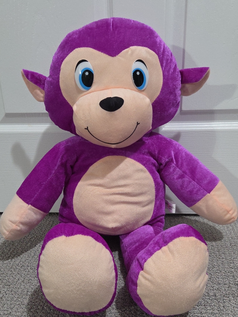 Plush Purple Monkey Stuffed Animal - Soft Cuddly Toy About 25 Inches